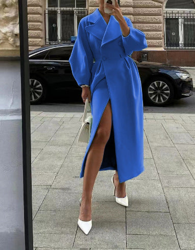 Eleganter Langer Trenchcoat für Damen | Reverskragen