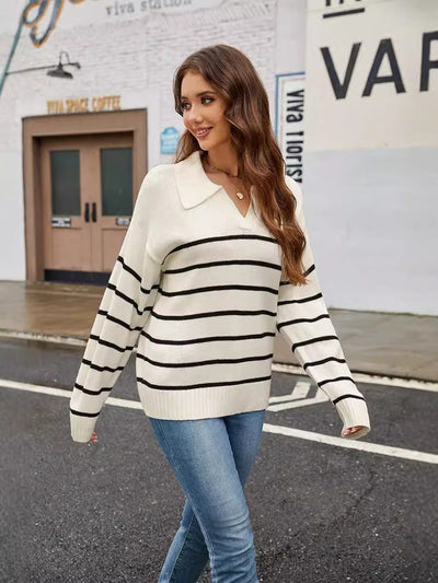 Damen GESTREIFTER PULLOVER | MODERNER STIL, KOMFORTABEL, VIELSEITIG