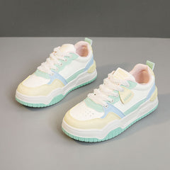 Damen Sportliche Chunky Sneakers mit modischem Design und dämpfender Laufsohle in Gelb