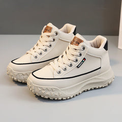 Damen Sportliche High-Top Sneakers mit rutschfester Gummisohle und hohem Tragekomfort in Khaki