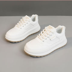 Damen modische Sneakers mit dämpfender Laufsohle und atmungsaktiver Oberflächenstruktur in Beige