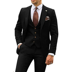 Herrenanzug Slim Fit für Hochzeitsgäste | 3-teilig in Schwarz