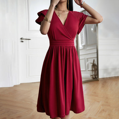 Eleganza™ – Damen Midikleid mit V-Ausschnitt für Elegante Anlässe