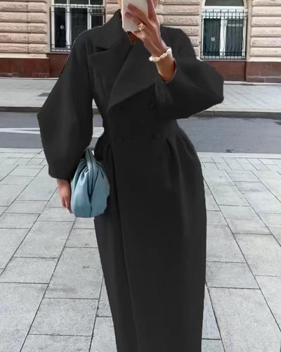 Eleganter Langer Trenchcoat für Damen | Reverskragen