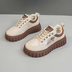 Damen Sportliche Chunky Sneakers mit atmungsaktiver Mesh-Oberfläche und strapazierfähigem Sohlenprofil in Khaki