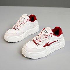 Damen modische Sneaker mit dämpfender Laufsohle und atmungsaktivem Obermaterial in Rot
