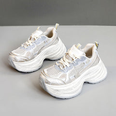 Damen Chunky Sneakers mit dämpfender Laufsohle und modischem Design in Beige
