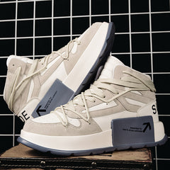 Herren Modische High-Top Sneakers mit innovativem Traktionsdesign in Beige