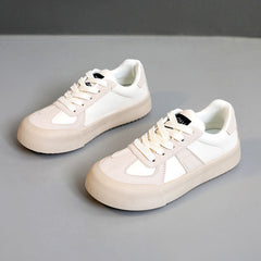 Damen modische Sneaker mit hochwertigem Wildleder und atmungsaktivem Mesh-Obermaterial in Beige