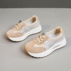 Damen Sportliche Sneaker mit dämpfender Sohle und modernem Design in Khaki