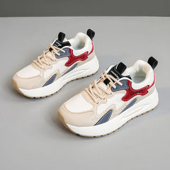 Damen Sportliche Sneaker mit atmungsaktivem Mesh-Obermaterial und dämpfender Laufsohle in Rot