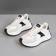 Damen Komfortable Sneakers mit warmem Innenfutter in Beige
