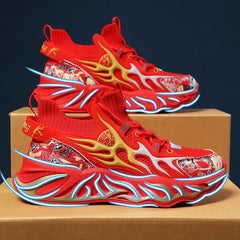 Damen Urbanen Performance Sneakers mit innovativer Sohlenkonstruktion in Chinarot