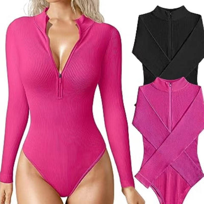 Vera® | Damen Badeanzug mit Reißverschluss und langen Ärmeln