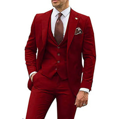 Herrenanzug Slim Fit für Hochzeitsgäste | 3-teilig in Burgundrot