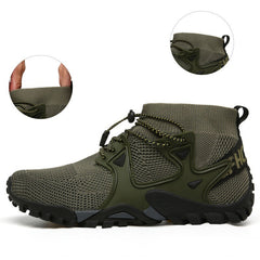 Damen Sportliche Wanderschuhe mit atmungsaktiver Mesh-Oberfläche und stabilisierenden Eigenschaften in Olivgrün