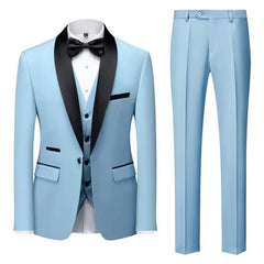 Herren Klassisch Hochzeitsgast Anzug | Slim Fit in Himmelblau / 3 Pcs Satz