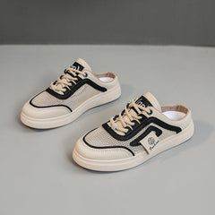 Damen modische Freizeitsneaker im lässigen Stil mit atmungsaktivem Mesh-Obermaterial in Schwarz