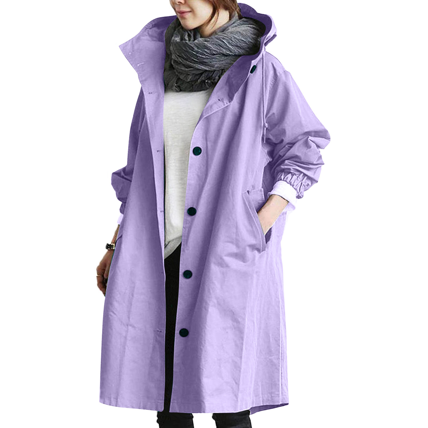 Damen Regenjacke | Mit Knopfverschluss Vorne