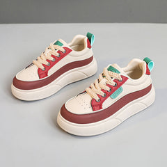 Damen Sportliche Plateau Sneakers mit modischem Design und bequemer Dämpfung in Dunkelbraun