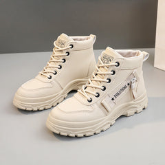 Damen modische High-Top Sneakers mit strapazierfähigem Obermaterial und optimaler Dämpfung in Khaki