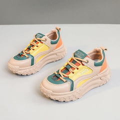 Damen Sportliche Chunky Sneakers mit atmungsaktiver Struktur in Gelb