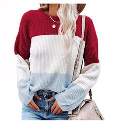 DAMES PULLOVER MIT LATERNENÄRMELN | ELEGANTER, BEQUEMER STIL in Rot
