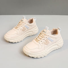 Damen Chunky Sneakers mit dämpfender Laufsohle und atmungsaktivem Obermaterial in Khaki