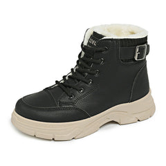 Damen Winterliche High-Top Sneaker mit weichem Fleece-Futter in Schwarz