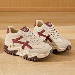 Damen Trendige Chunky Sneakers in Rot