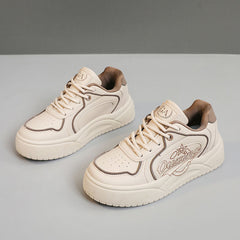 Damen trendige Sneaker mit sportlichem Design und hochdämpfender Laufsohle in Camel