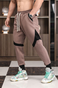 Elian | Farbblock Jogginghose in Braun