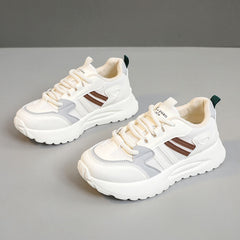 Damen Sportliche Sneaker mit atmungsaktivem Obermaterial und dämpfender Laufsohle in Camel