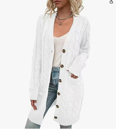 DamenMODE CARDIGAN PULLOVER | MODERNER STIL, KOMFORTABEL, VIELSEITIG in Weiß