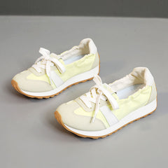 Damen Leichte und flexible Freizeitsneaker mit elastischer Einfassung in Gelb