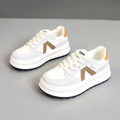 Damen modische Chunky Sneakers mit dämpfender Fußbetttechnologie in Gelb