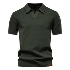 Ulrich – Strukturiertes Polo-Shirt in Armeegrün