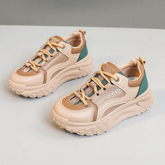 Damen Sportliche Chunky Sneakers mit atmungsaktiver Struktur in Khaki