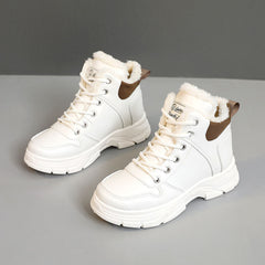 Damen Winterliche High-Top Sneakers mit kuscheligem Futter in Beige