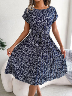 Annalise - Kleid - Eleganter Faltenwurf in Marineblau