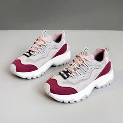 Damen trendige Chunky Sneakers mit atmungsaktivem Mesh und stabiler Sohle in Lila
