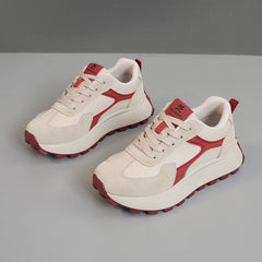 Damen Sportliche Sneaker mit stabiler Sohle und atmungsaktivem Obermaterial in Kardinalrot