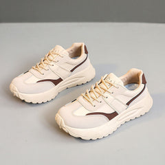 Damen Sportliche Chunky Sneakers mit atmungsaktivem Obermaterial und dämpfender Laufsohle in Khaki