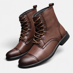 Martino™ | Elegante Herrenstiefel aus Kunstleder in Dunkelbraun