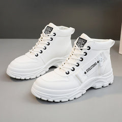 Damen modische High-Top Sneakers mit strapazierfähigem Obermaterial und optimaler Dämpfung in Weiß