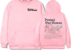 Damen Kapuzenpullover mit umweltfreundlichem Schildkröten- und Korallenmotiv in Rosa