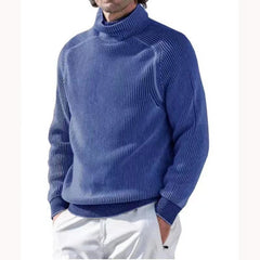 Leon - Elite Elegance Rollkragenpullover in Blau
