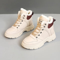 Damen Winterliche High-Top Sneakers mit kuscheligem Futter in Khaki