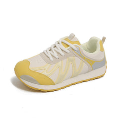 Damen Sportliche Laufschuhe mit rutschfester Sohle und atmungsaktivem Obermaterial in Silbergelb