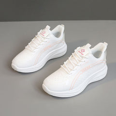 Damen Lauf-Sneaker mit atmungsaktivem Mesh-Obermaterial und dämpfender Sohle in Rosa